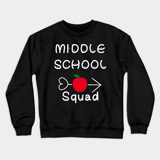 middle school squad apple arrow Crewneck Sweatshirt by beautifulhandmadeart